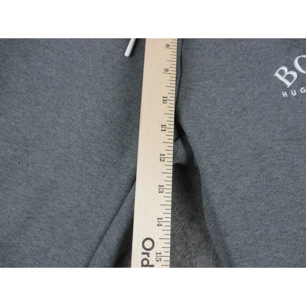 HUGO BOSS Pants Mens Medium Gray Jogger Drawstring Side Stripe Fleece Athletic